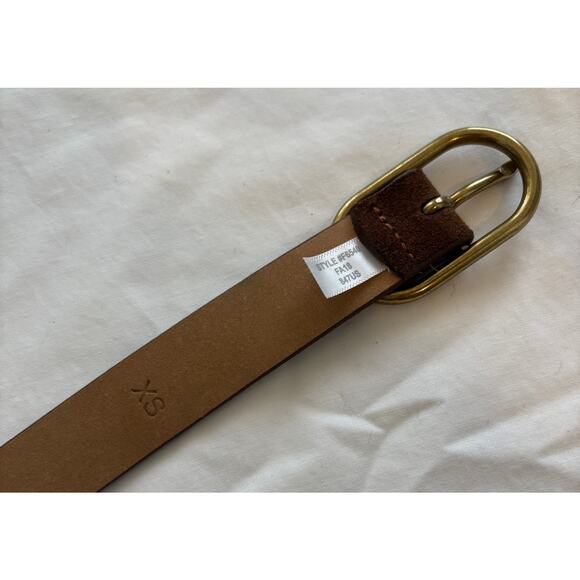 J Crew Women Brown Suede Belt with Gold Buckle Detail Small - Picture 3 of 4